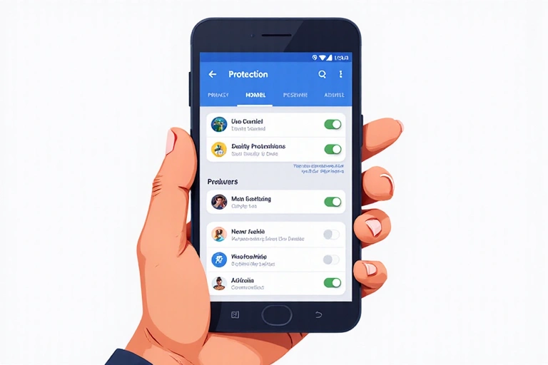 Εικονογράφηση ενός χεριού που κρατά ένα smartphone με ειδοποιήσεις για την προστασία της ιδιωτικότητας.